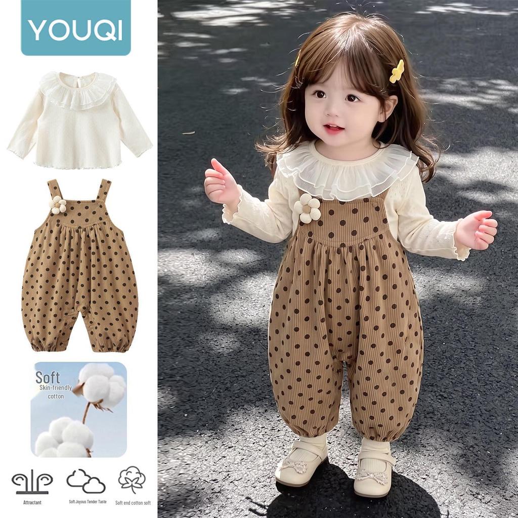 Youqi Toddler Girls' Overalls: 2026 Early Autumn Spring/Autumn Outdoor Casual Jumpsuit