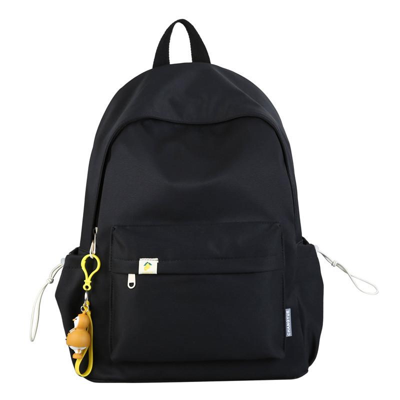 Large Capacity Simple Backpack With Solid Color Design For Students And Outings