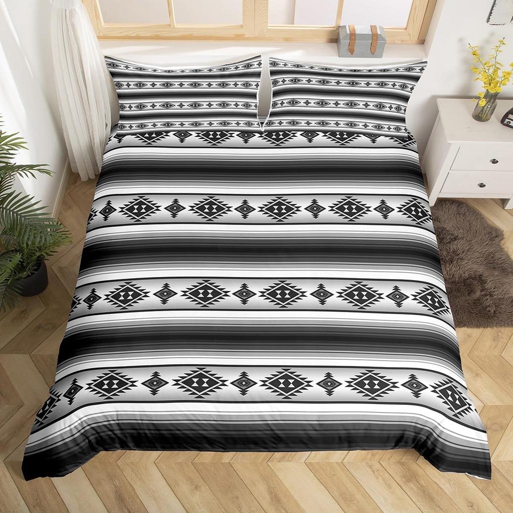 Southwest Tribal Aztec Duvet Cover Set Bohemian Twin Queen Bedding Sets Ethnic Mexican Geometric Diamond Stripe Comforter Cover