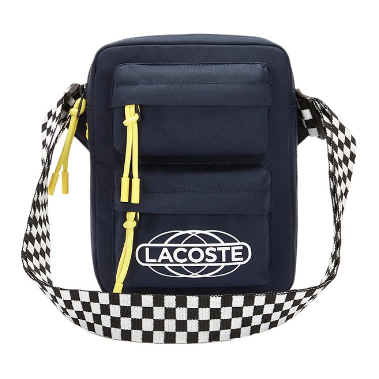 

Lacoste Street Style Versatile Checkered Strap Zipper Crossbody Bag Small Men bags Ocean-Blue NH4040NZ-793 Sea Blue,Small
