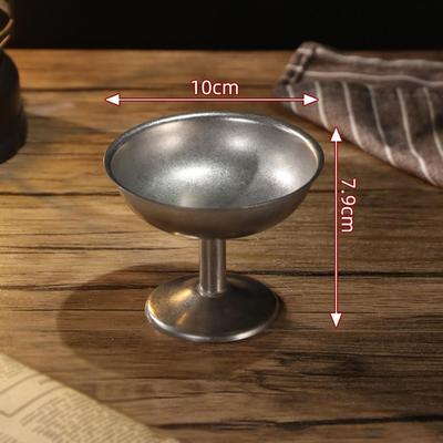 Stainless Steel Dessert Cup with Bowl Pudding Yogurt Salad Container Reusable for Various Uses