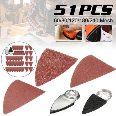 51x Finger Sanding Sheets Pads Paper Set For Fein Bosch Oscillating Multitool