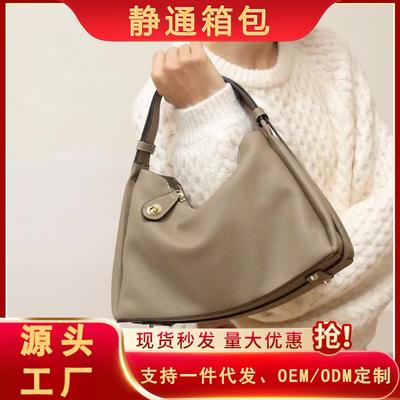 Leather Underarm Bag, New Shoulder Messenger Bag, New Versatile Light Luxury High-end Large-capacity Handbag