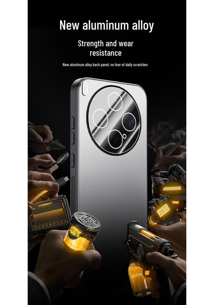 VIVO X300s Frosted Metal Phone Case with Built-in Lens for X200/S/Pro/Ultra/X100/X90