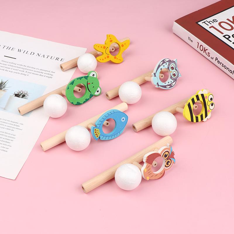 1Pc Wood Floating Blow Pipe Ball Game Toy Board Game For Children Balance Training Floating Blowing Ball Kids Educational Toy