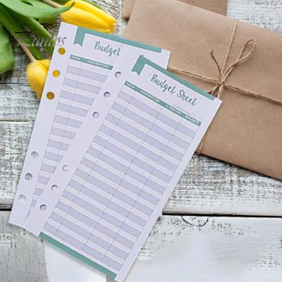 12 Stück Budgetkarten, 6-Loch-Design, Budgetblätter, mehrfarbig, Spesen-Tracker, Budgeteinlagen für das Home Office