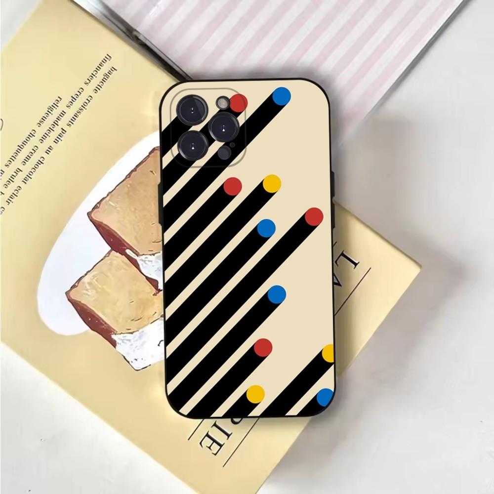 Bauhaus Exhibition Phone Case For iPhone 16,15,14,13,12,11,Pro,X,XS,Max,XR,Plus,Mini Soft Black Cover
