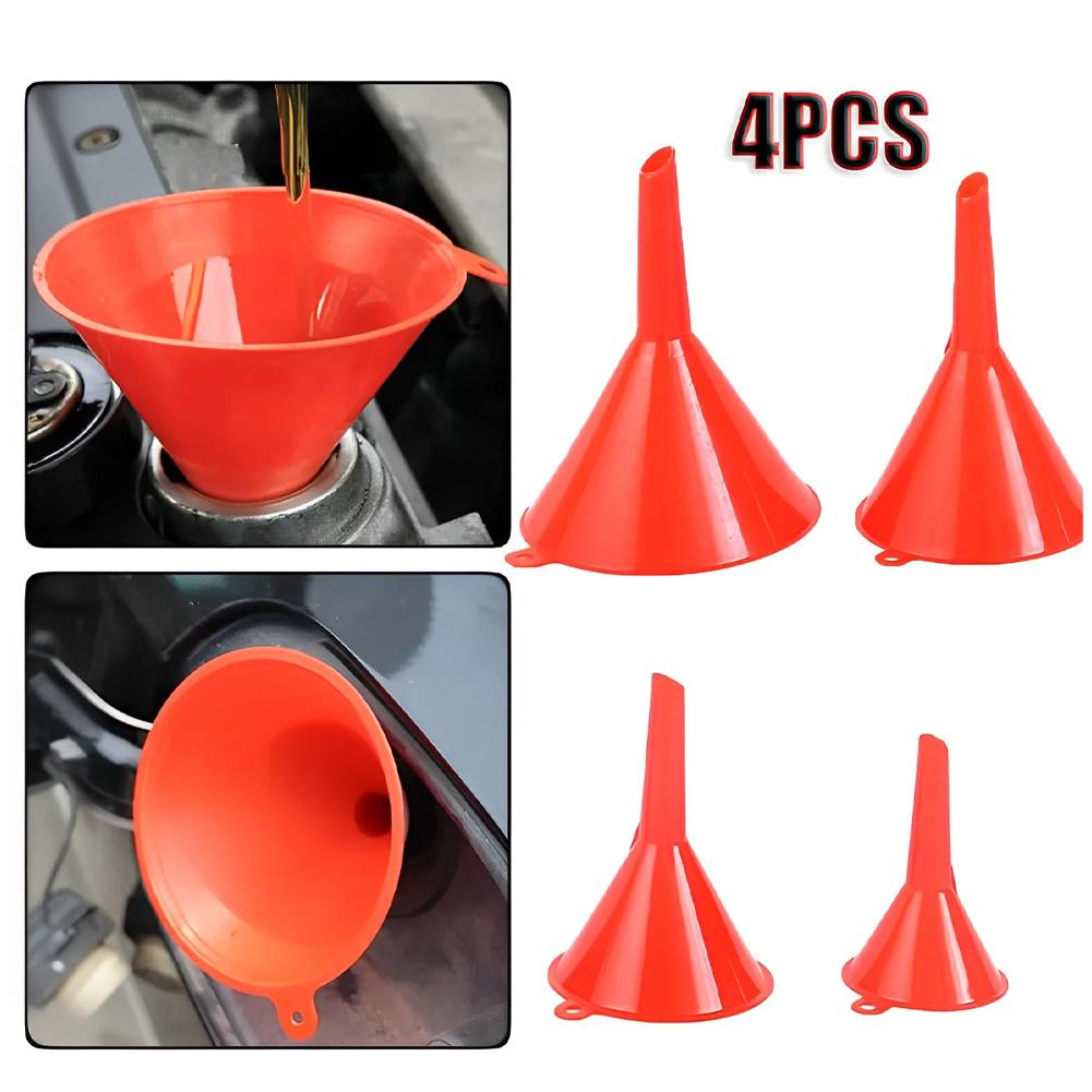 4Pcs Plastic Funnel Set Universal Car Motorcycle Oil Gasoline Fuel Funnel Oil Change Refueling Tool Oil Funnels Filling Tool Mass Air Flow 3