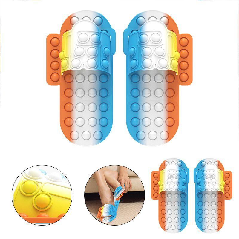 Big Pop It Slippers Push Bubble Fidget Toy Stress Reliever Sensory Decompression