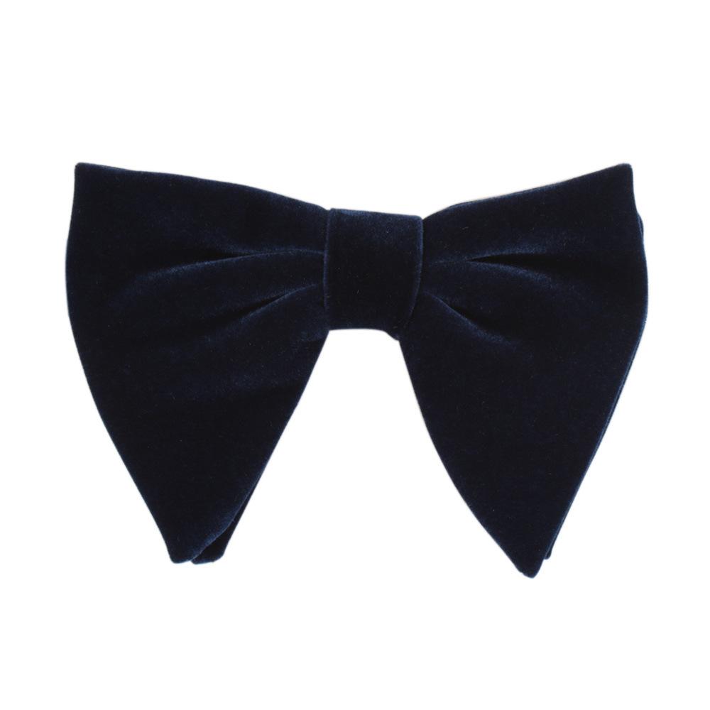 Men's Large Velvet Pre-tied Swallowtail Wingtip Bow Tie - Retro Tuxedo Design