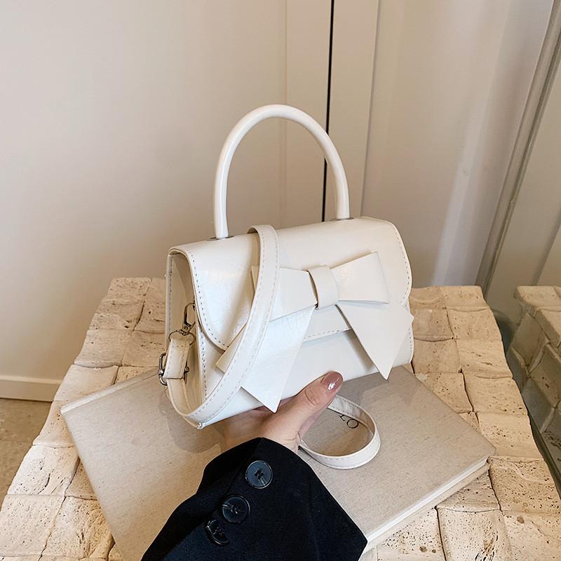 Versatile Pu Material Bowknot Handbag Modern Small Square Shoulder Bag For Women