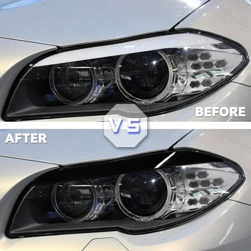 Headlamp Eyebrow Cover For BMW 5 Series F10 F11 2011-2014 Carbon Fiber Headlight Eyebrow Eyelid Cover Trim