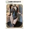 Man Desire Erotic Underwear Deep V Temptation Chain Traction Onesie Sexy Lace Thin European and American Style Perspective 9374