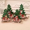 Décorations de Noël Pièces de Bois Peintes de Noël Bricolage Pièces de Voiture Traîneau Puzzle Mosaïque Cadeau
