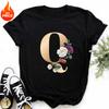 English Alphabet Print T Shirt Women Summer Couples Lovers Female T-Shirt Harajuku Casual Black Tops Tshirts Aesthetic Clothes