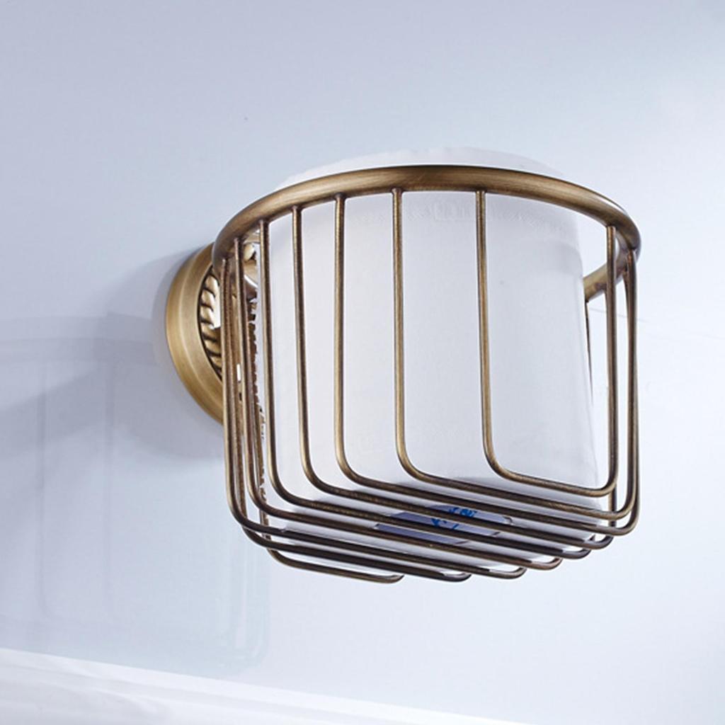 Brass Vintage Toilet Paper Holder Wall Mounted Vintage Brass Tissue Dispenser Versatile Stable Rustic Paper Holder For Dorm