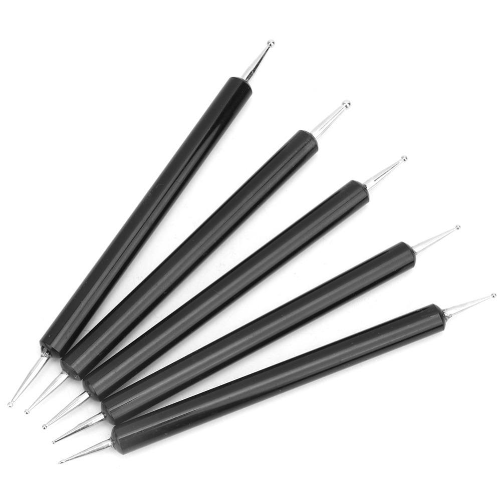 5PCS Double Ended Double Ended Stylus Pen Round Tip Acrylic Shank Quilling Art Pen Two Tone Option Nail DIY Craft Tool