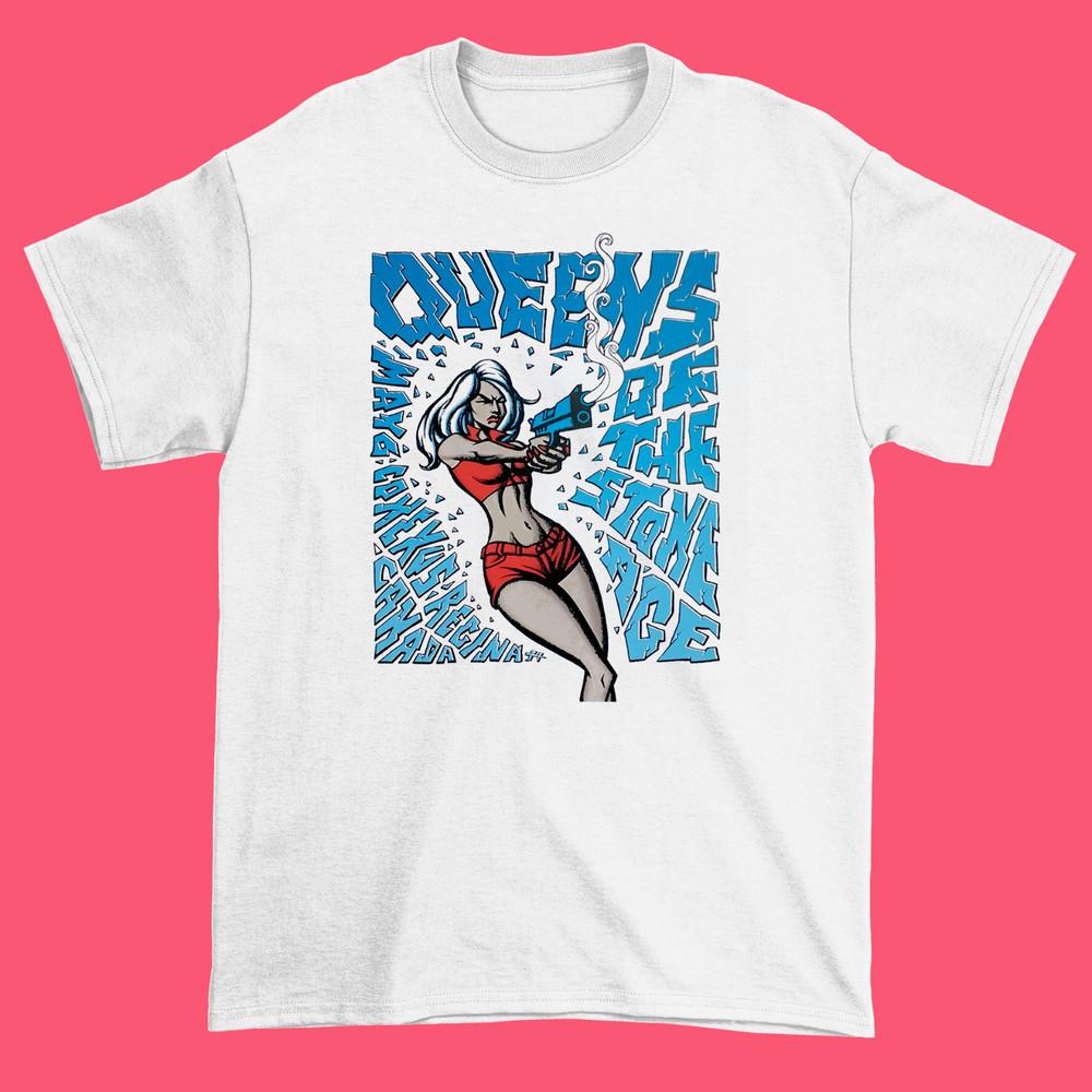 Villains Queens Of The Stone Age Band Cotton White Full Size Unisex Shirt TT194 Unisex T-Shirt XXXXL