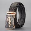 Belt Men'S Business High-End Leather Alligator Pattern Automatic Buckle Belt Embossing