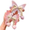 Large Butterfly Ribbon Hair Clip Princess Headwear Girl's Back Head Hair ClipDuckbill Clip Hair Accessory