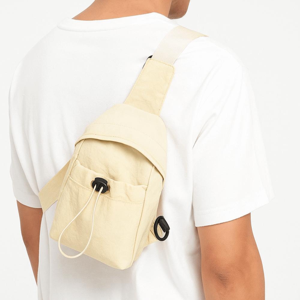 Nylon Mobile Phone Bag Drawstring Shoulder Bag Fashion Women's Breast Bag  Female Lady Girl