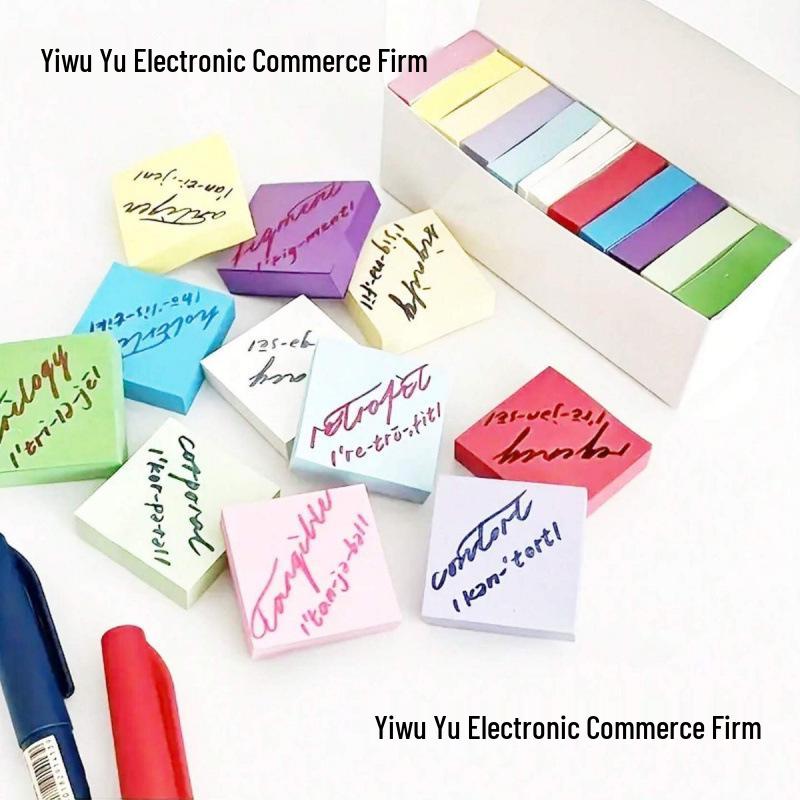 Fluorescent Colored Sticky Notes 3x3 Inch Student Memo Strips, N-Times Stick, Hot Selling Notepad