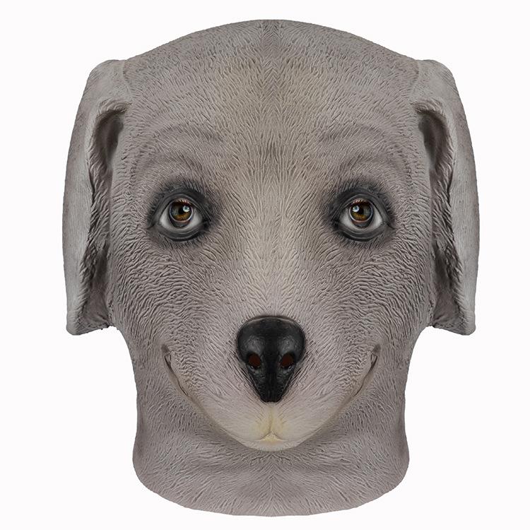Party Grey Dog Latex Mask One size fits all adults серый