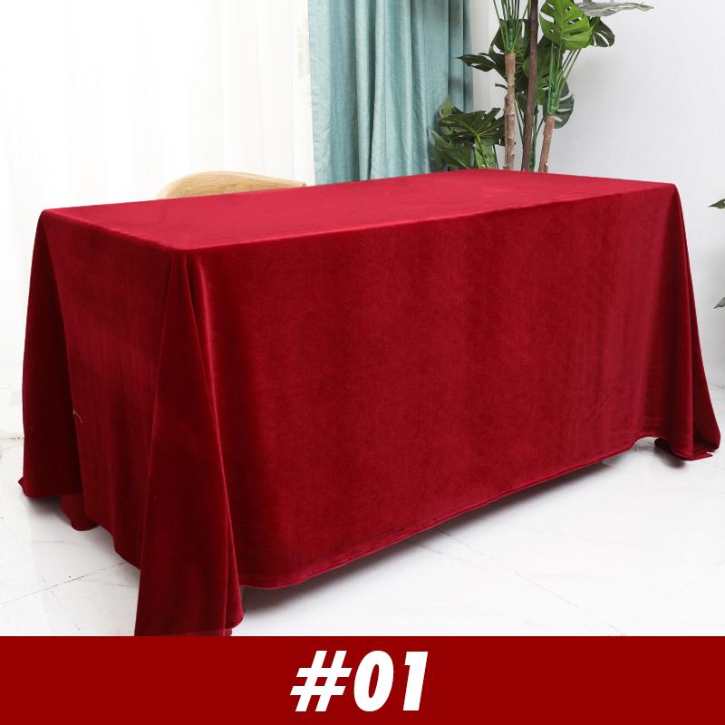Velvet Wedding Tablecloth Rectangular Office Meeting Flannel   Tablecloth Party Birthday Events Banquet Home Dining Table Decor 100x200cm