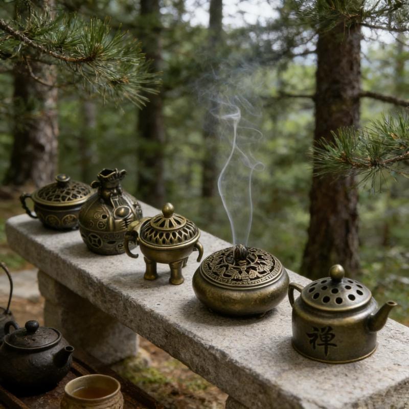 Vintage Metal Mini Incense Burner Pot Stick Holder Decor Ornament Ash for Yoga Living Room Ornament Home Desktop Decoration Gift