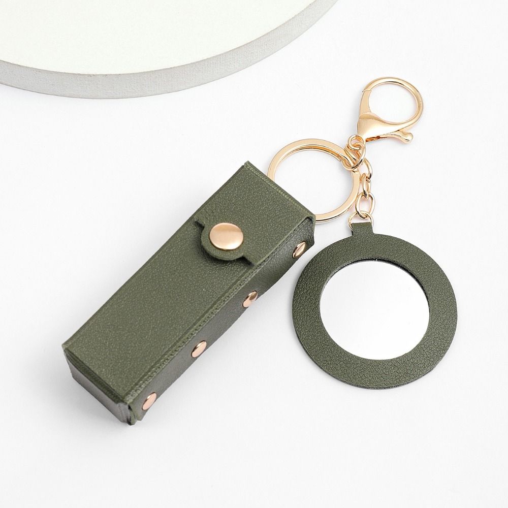 Lipstick Storage Box Mini Cosmetic Bag with Mirror Key Chain Simple Lipstick Bag Girls
