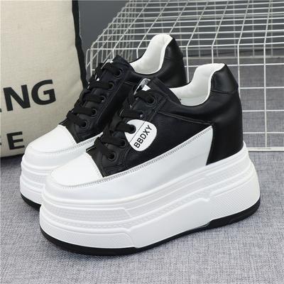 Fashion 13CM Microfiber Leather Spring Autumn Platform Wedge Women Chunky Sneaker Loafer Vulcanize Summer High Brand Comfy Shoes