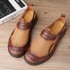 Fashionable Men's Sandals Stitching Design Versatile Hollow Out Breathable Comfortable Flat Shoes Commuting Daily Casual Shoes
