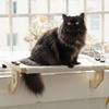 Pet Nest Wooden Frame Cat Window Hammock Cozy Durable Cat Hammock Bed Detachable Paw Print Design Pet Window Perch Indoor