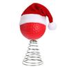 Rugby Christmas Tree Topper with Santa Hat Spring Base Bouncing Sports Ornament