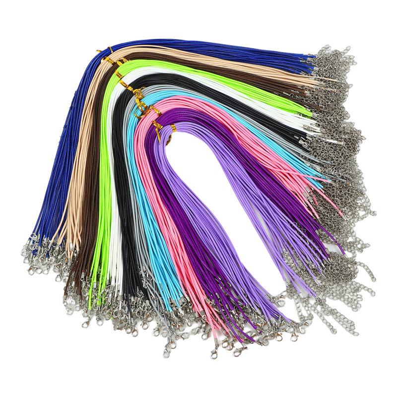 Black Korean Wax Cord: 2.0/1.5mm Necklace Jewelry String for Pendants