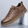 Hot Sale Mens Casual Leather Shoes Comfortable Anti Slip Outdoor Skate Shoes Versatile Sneakers Retro Leisure
