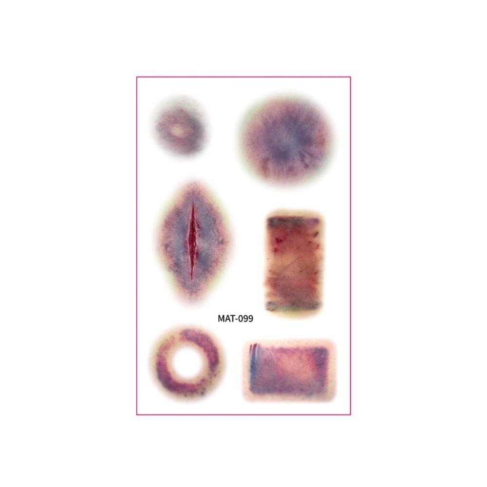 Sweatproof Bruise Scab Scar Tattoo Sticker Waterproof Zombie Cosplay Props Festival Carnival