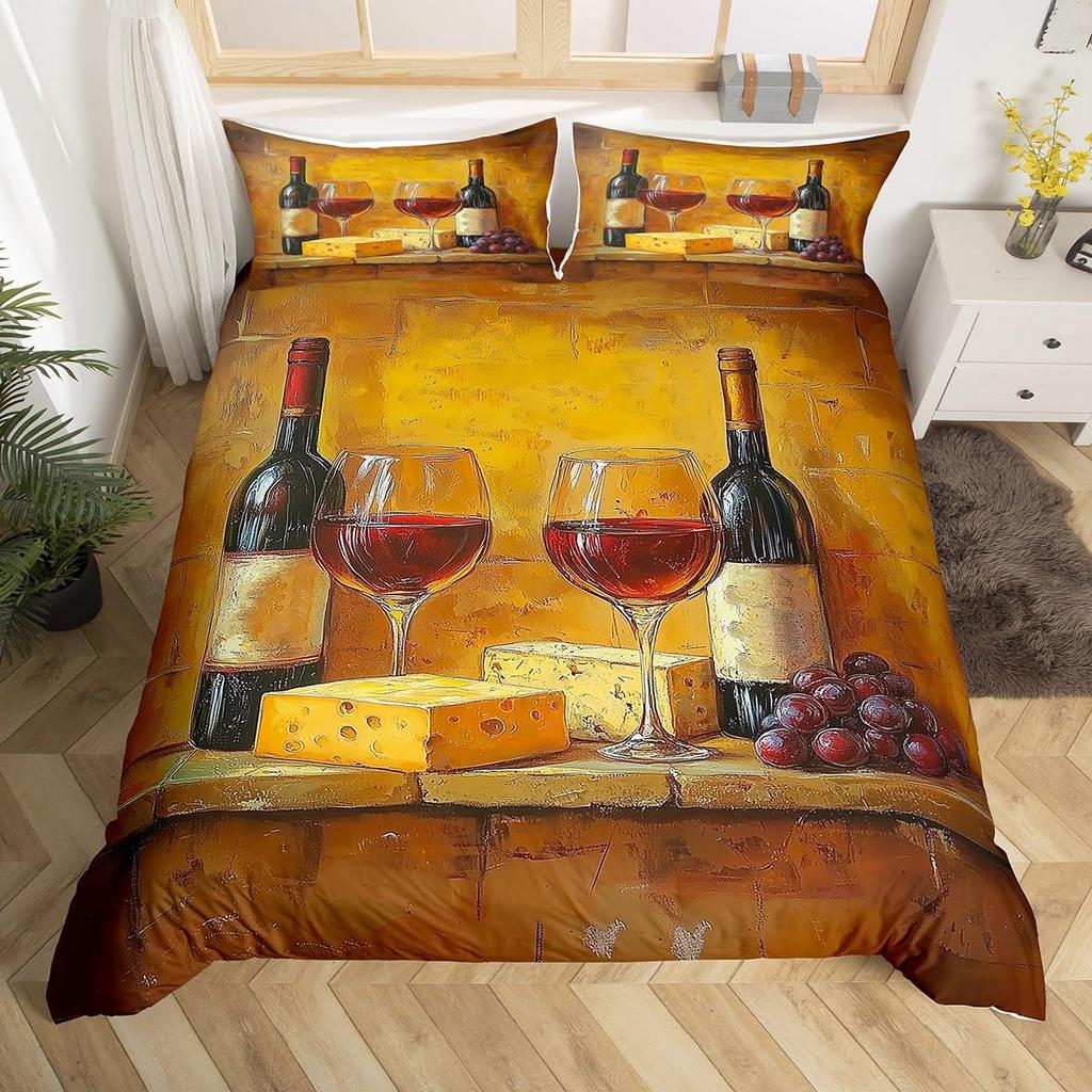 Cheese Bedding Sets Yellow Food Dessert Comforter Covers for Boys Girls Kids Duvet Cover Sets Fashion Teens Bedroom Decor 3 Pcs