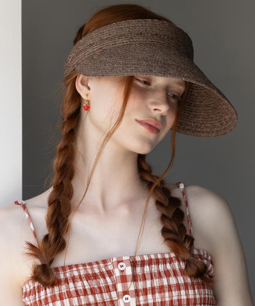 Tatiana Muted Natural Raffia Sun Visor Ht8177 Natural Grey