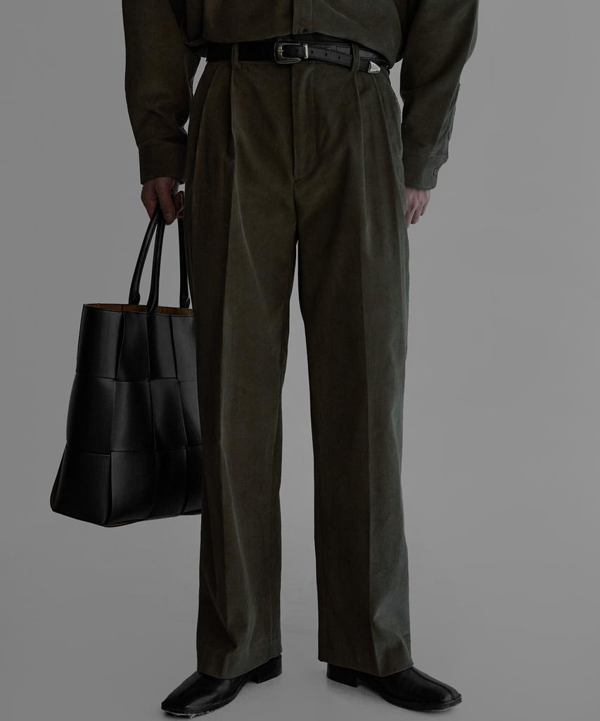 Baulopeulodeogteu Corduroy Setup Pants [Khaki]
