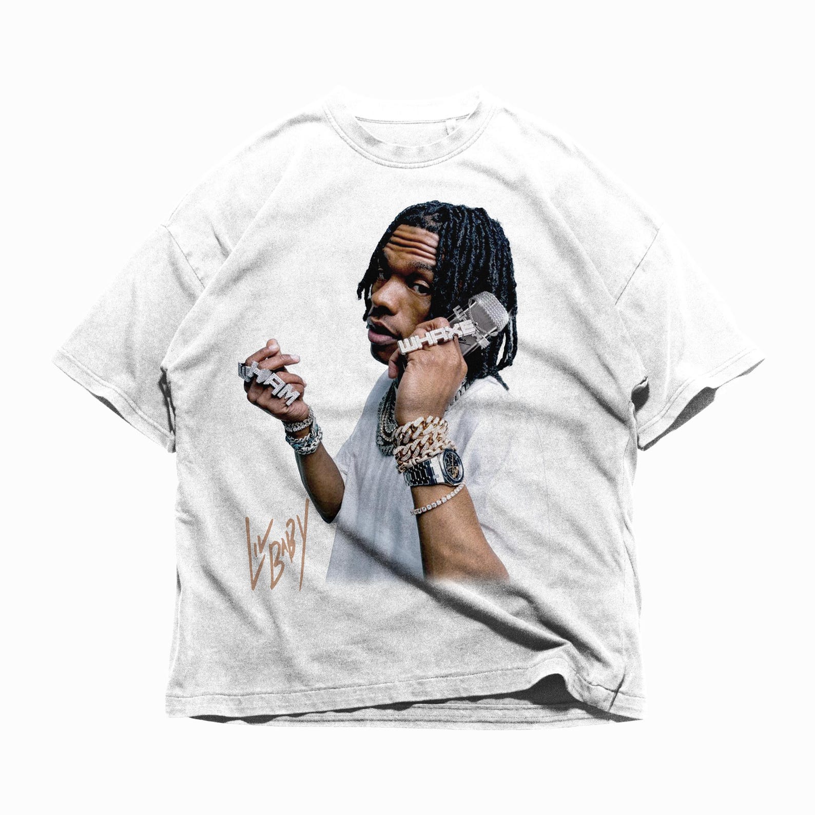 Vintage Rap Tee Lil Baby, Hip Hop Graphic Print T-Shirt, Merch T Shirt Lil Baby Oversized Heavy Cotton Tee L