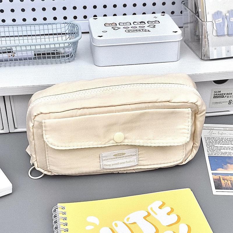 

Pencil Case Large Capacity Pencil Bag Cute Cosmetic Bag Canvas Pencil Pouch Student Supplies Back To School Accessories Gift