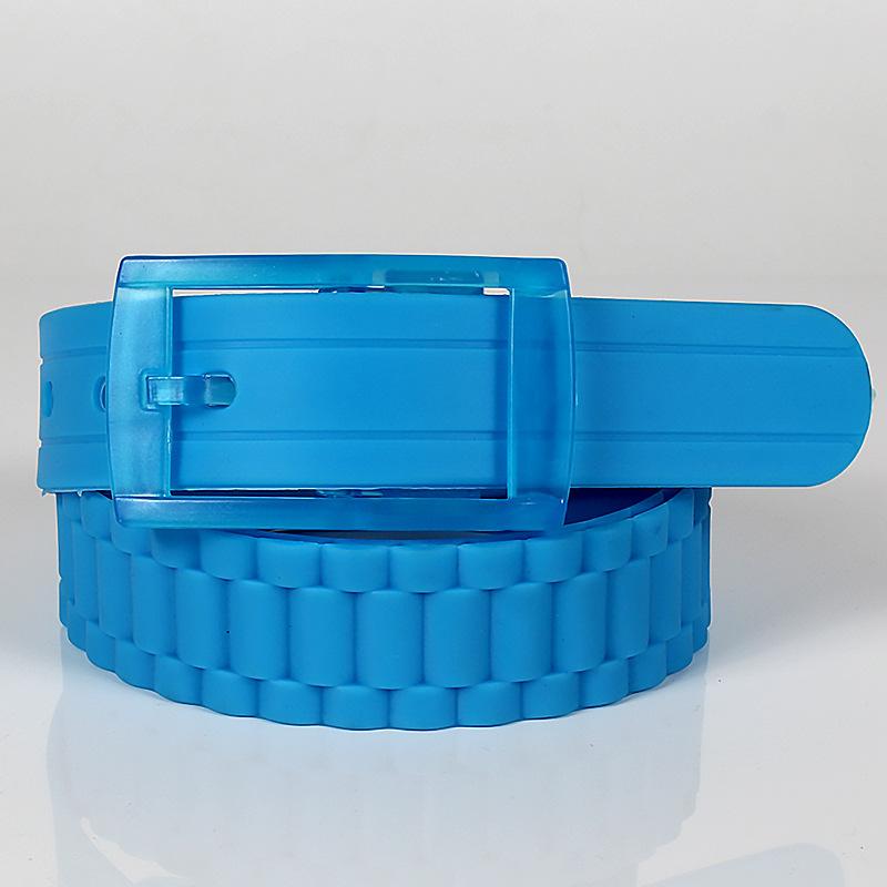 Nuove Cinture Per Uomo Donna Colori Uni Caramella Gomma Siliconica Pelle Forma Ondulata Fibbia in Plastica Cintura Carina Senza Metallo