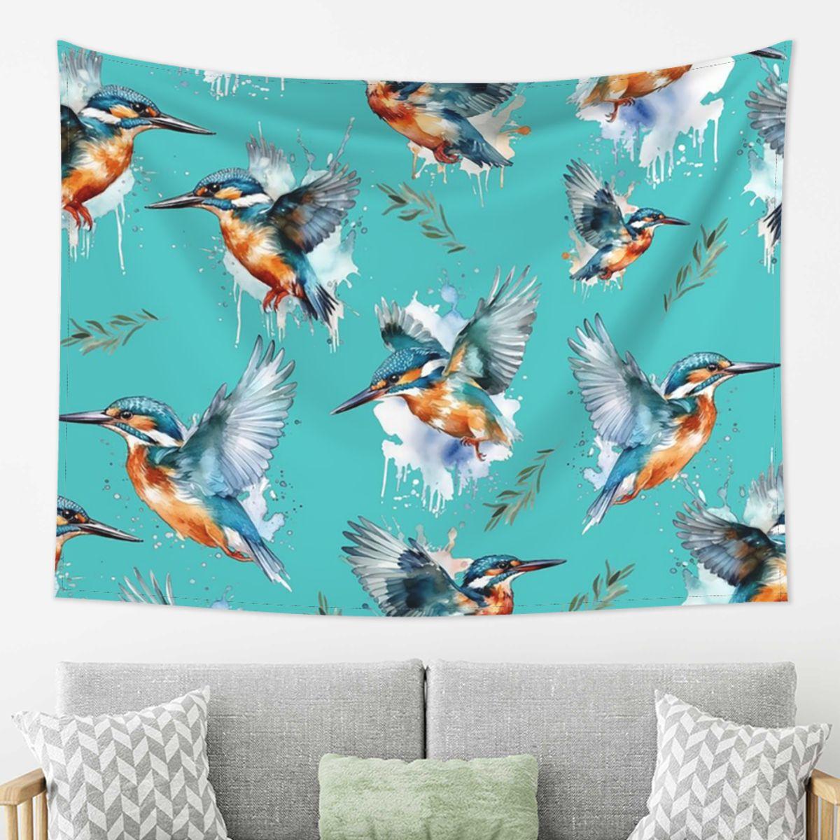 

Kingfisher Pattern Tapestry Decoration Art Aesthetic Tapestries for Living Room Bedroom Home Wall Cloth Wall Hanging 74x94cm(29x37in)