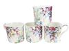 Zestaw 4 Kubków Porcelanowych Komplet Kubki Malvern W Kwiaty 4 Sztuki