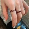 Trendy Temperament Enamel Lotus Leaf Fritillaria Colored Zircon Open Stackable Ring for Women Stainless Steel Designer Jewelry
