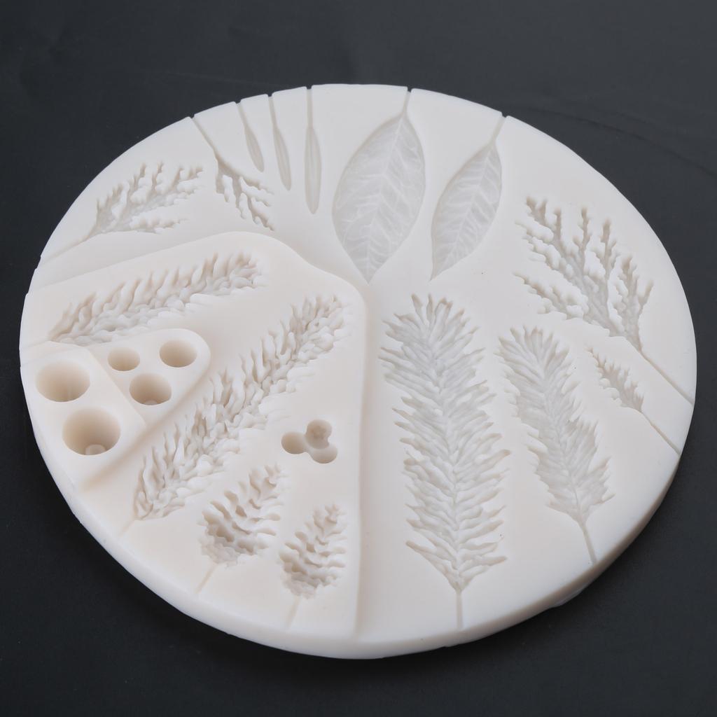 Christmas Foliage Cake Decorating Silicone Mould Pine Branch Pinecones Fondant Molds For Cake Decorating Cupcake Toppers