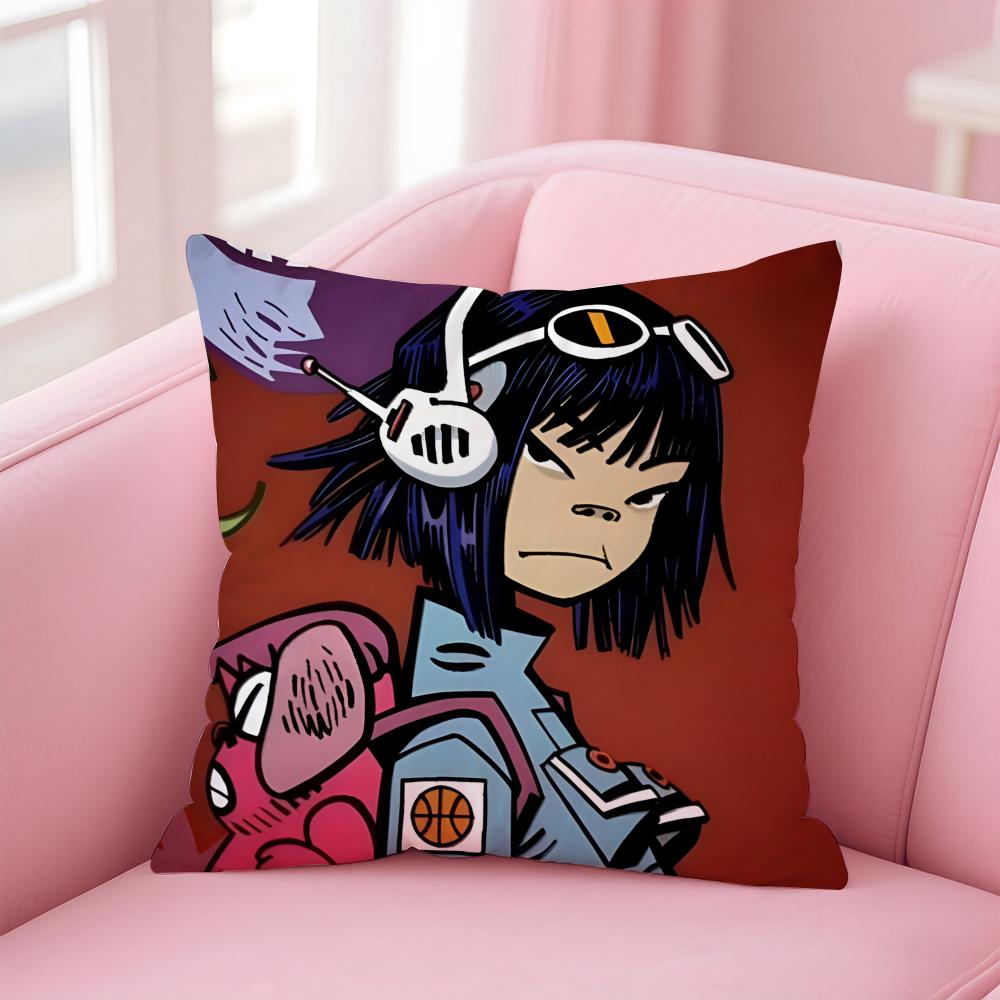 Classic Virtual British Band GGorillaz Cushion Cover Pillow Case Soft Skin Friendly Fabric Concealed Zipper