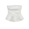 SAW Women's Fashion Strapless Wave Edge Poplin Top F7-8800