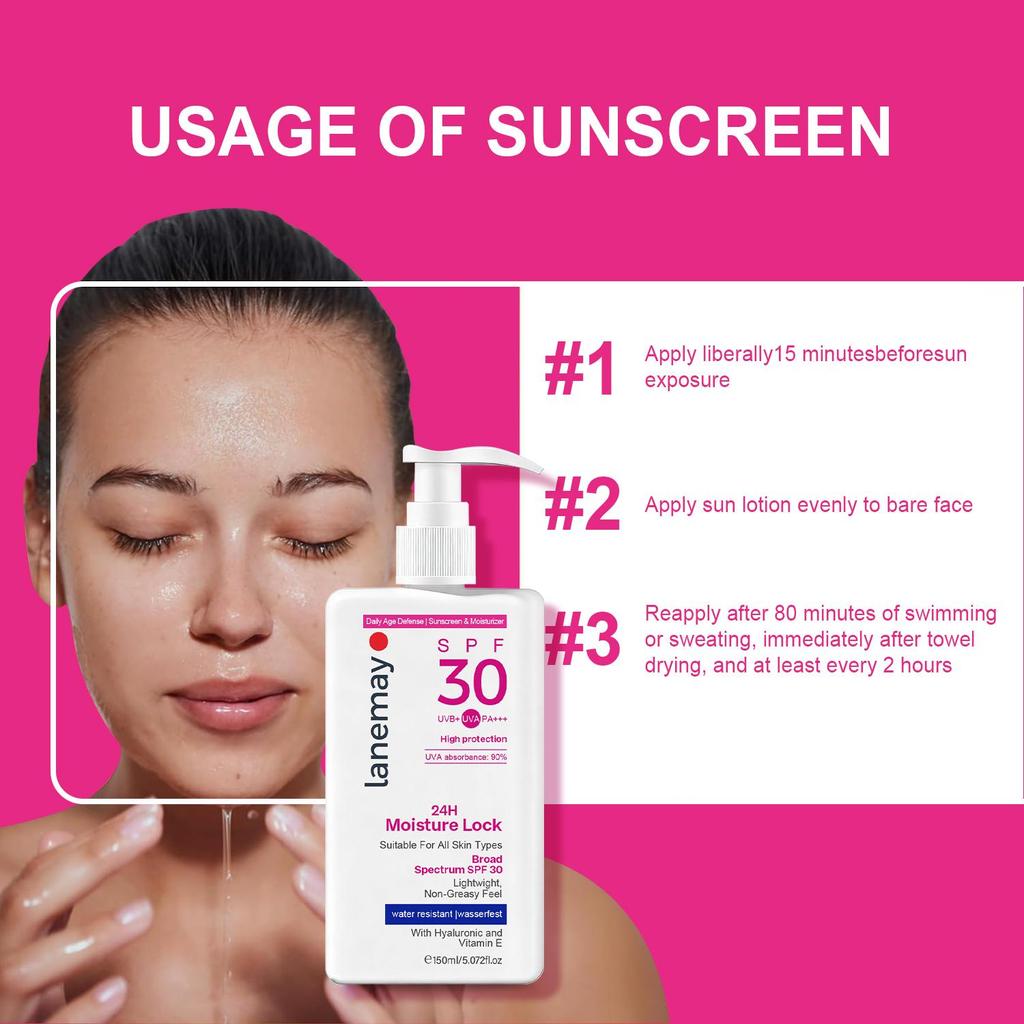 Daily Sunscreen & Moisturizer-Effectively Pevent Skin From Getting Sunburned-Suitable For All Skin Types, 150g